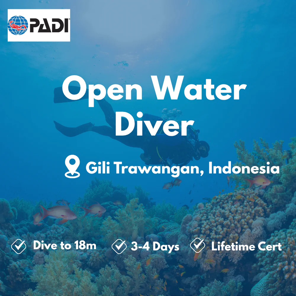 PADI Open Water Diver course in Gili Trawangan