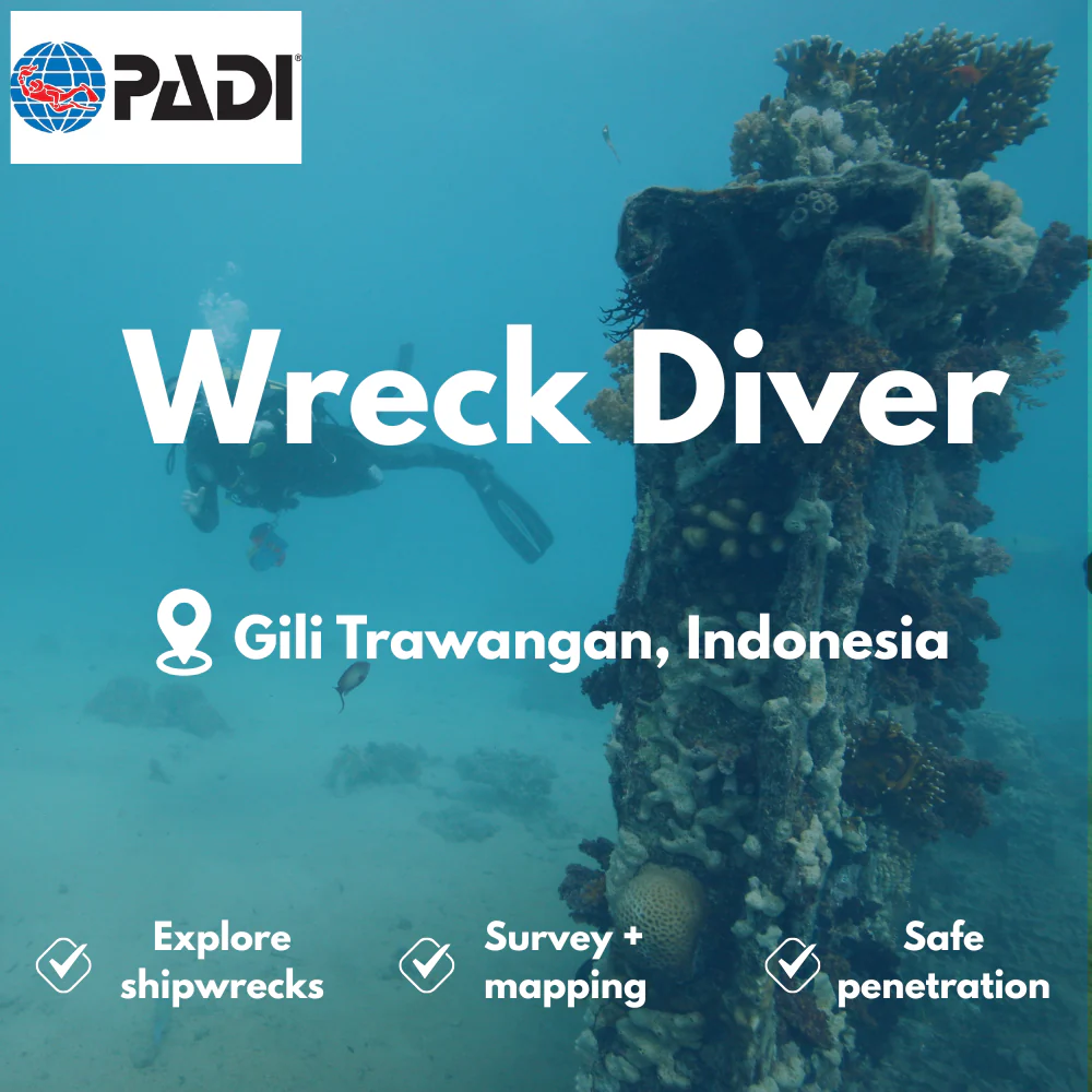 PADI Wreck Diver course in Gili Trawangan
